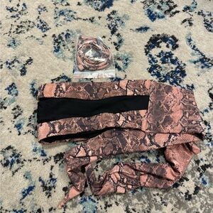 Size M bandeau bikini top with halter strap PQ swim